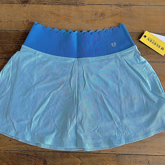 ELEVEN by Venus Williams Two toned Blue Scalloped waist band Skort w/pockets XS - Picture 4 of 9